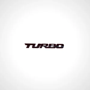 Turbo emblem in sleek black finish for performance vehicles, available in Qatar.