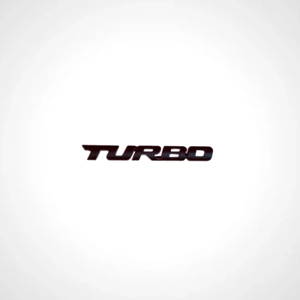 Turbo emblem in sleek black finish for performance vehicles, available in Qatar.