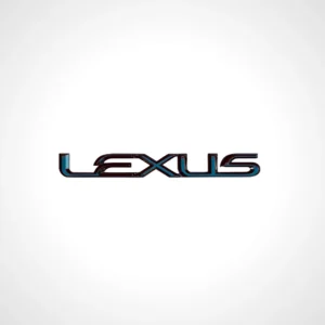 Lexus emblem in a sleek black finish, perfect for luxury vehicles in Qatar.