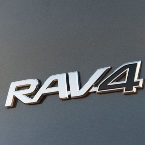 High-quality Toyota RAV4 emblem, designed for enhanced vehicle aesthetics and durability in Qatar