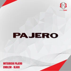 High-quality black Mitsubishi Pajero emblem, designed for enhanced vehicle aesthetics and durability in Qatar