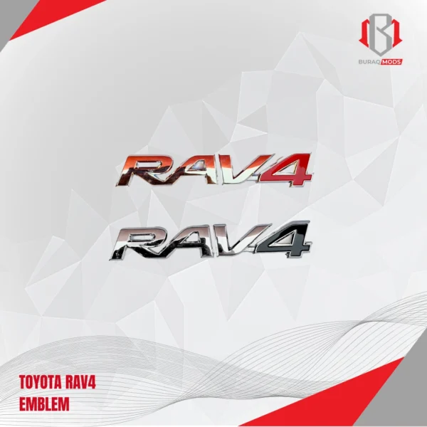High-quality Toyota RAV4 emblem, designed for enhanced vehicle aesthetics and durability in Qatar