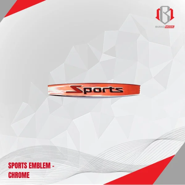 Chrome sports emblem for cars available in Qatar